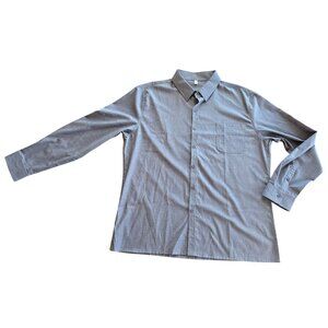 Mens XL Long Sleeve Button-Down Shirt By Coofandy Polyester Blend Gray
